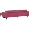 Sofa 3 pcs Vyno raudona 250 x 188 x 76 cm Aksomas