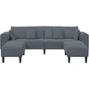 Sofa 3 vnt. Tamsiai pilka Aksomas
