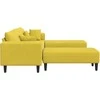 Sofa 3 pcs Geltona 250 x 188 x 76 cm Aksomas