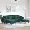 Sofa 3 vnt. Tamsiai žalia Aksomas