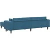 Sofa 3 pcs Mėlyna 250 x 188 x 76 cm Aksomas