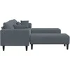Sofa 3 pcs Tamsiai pilka 250 x 188 x 76 cm Aksomas