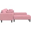 Sofa su pagalve 3 pcs Rožinė Aksomas