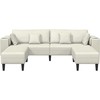 Sofa 3 pcs Kreminė 250 x 188 x 76 cm Aksomas