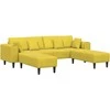 Sofa 3 pcs Geltona 250 x 188 x 76 cm Aksomas