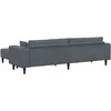 Sofa 3 pcs Tamsiai pilka 250 x 188 x 76 cm Aksomas