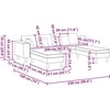 Sofa 3 pcs Šviesiai pilka 250 x 188 x 76 cm Aksomas