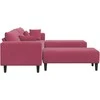 Sofa 3 pcs Vyno raudona 250 x 188 x 76 cm Aksomas