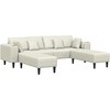Sofa 3 pcs Kreminė 250 x 188 x 76 cm Aksomas