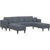 Sofa 3 pcs Tamsiai pilka 250 x 188 x 76 cm Aksomas