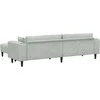 Sofa 3 pcs Šviesiai pilka 250 x 188 x 76 cm Aksomas