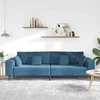 Sofa Mėlyna 250 x 77 x 76 cm Aksomas