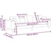 Sofa Tamsiai pilka 250 x 77 x 76 cm Aksomas