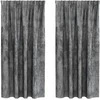 Aksominio tipo užuolaidos 2 pcs Pilka 175 x 140 cm Aksomas