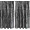 Aksominio tipo užuolaidos 2 pcs Pilka 140 x 140 cm Aksomas