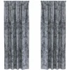 Aksominio tipo užuolaidos 2 pcs Sidabrinė Pilka 260 x 140 cm