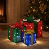 Apšviesta Kalėdinė Dovana 3 vnt. 64 LED Šalta balta