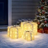 Apšviesta Kalėdinė Dovana 3 vnt. 64 LED Šilta balta
