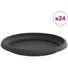 Apvalus gėlių padėklas 24 vnt. Juoda Ø 21,5 x 2,5 cm Plastmasė