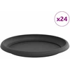 Apvalus gėlių padėklas 24 vnt. Juoda Ø 23,5 x 2,5 cm Plastmasė