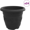 Apvalus gėlių vazonas 24 vnt. Juoda Ø 22 x 18 cm Plastmasė