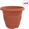 Apvalus gėlių vazonas 24 vnt. Raudona plyta Ø 22 x 18 cm