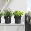 Apvalus gėlių vazonas 6 pcs Juoda Ø 19 x 16 cm Plastmasė