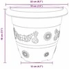 Apvalus gėlių vazonas 6 vnt. Juoda Ø 22 x 18 cm Plastmasė