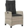 Atlošiama sodo kėdė su pagalvėlėmis, pilka, poliratanas