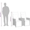 Atlošiama sodo sofa, 2 vietų, su staliuku, pilka, polirotangas