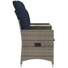 Atlošiama sodo sofa, 2 vietų, su staliuku, pilka, polirotangas