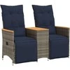 Atlošiama sodo sofa, 2 vietų, su staliuku, pilka, polirotangas