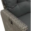 Atlošiama sodo sofa su pagalvėlėmis L formos pilkos spalvos