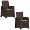 Atlošiamas sodo krėslas su rataniniu vaizdu 2 pcs Ruda ir taupe