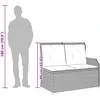 Atlošiamas sodo suoliukas su pagalvėlėmis, juodas, poliratanas