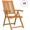 Sodo Kėdė 8 pcs Ruda 57 x 72 x 109 cm Kietos akacijos mediena