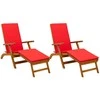 Atsilenkiantis ir sulankstomas saulės gultas 2 pcs Raudona