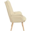 Fotelis krėslas Kreminė 69 x 74 x 93 cm Audinys ir Fanera