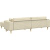 Sofa su pagalve 3 pcs Kreminė audinys