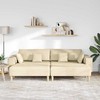 Sofa su pagalve 3 pcs Kreminė audinys