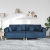 Sofa su pagalve 3 pcs Mėlyna audinys