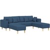 Sofa su pagalve 3 pcs Mėlyna audinys