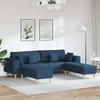 Sofa su pagalve 3 pcs Mėlyna audinys