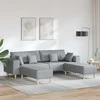 Sofa su pagalve 3 pcs Šviesiai pilka audinys