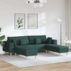 Sofa su pagalve 3 pcs Tamsiai žalia audinys