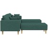 Sofa su pagalve 3 pcs Tamsiai žalia audinys
