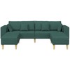 Sofa su pagalve 3 pcs Tamsiai žalia audinys