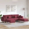 Sofa su pagalve 3 pcs Vyno raudona audinys