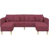 Sofa su pagalve 3 pcs Vyno raudona audinys