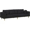 Sofa su pagalve Juoda 250 x 77 x 76 cm audinys